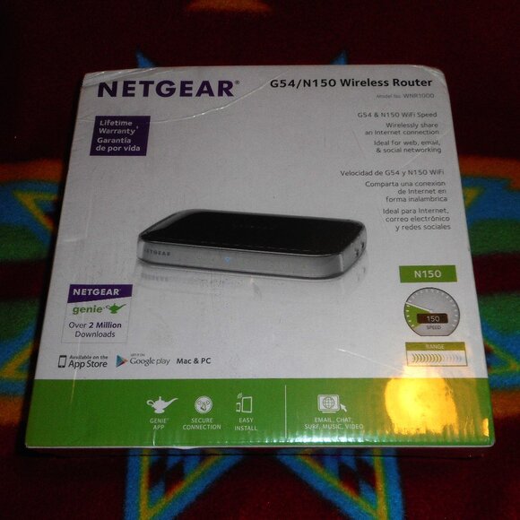 New! Netgear G54/N150 Wireless Router Model WNR1000v3 150 Mbps 4-Port - Picture 1 of 9